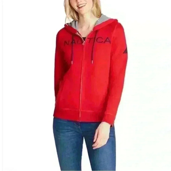 Nautica Women's Full Zip Hoodie - Red, size S. In great condition - Picture 8 of 12
